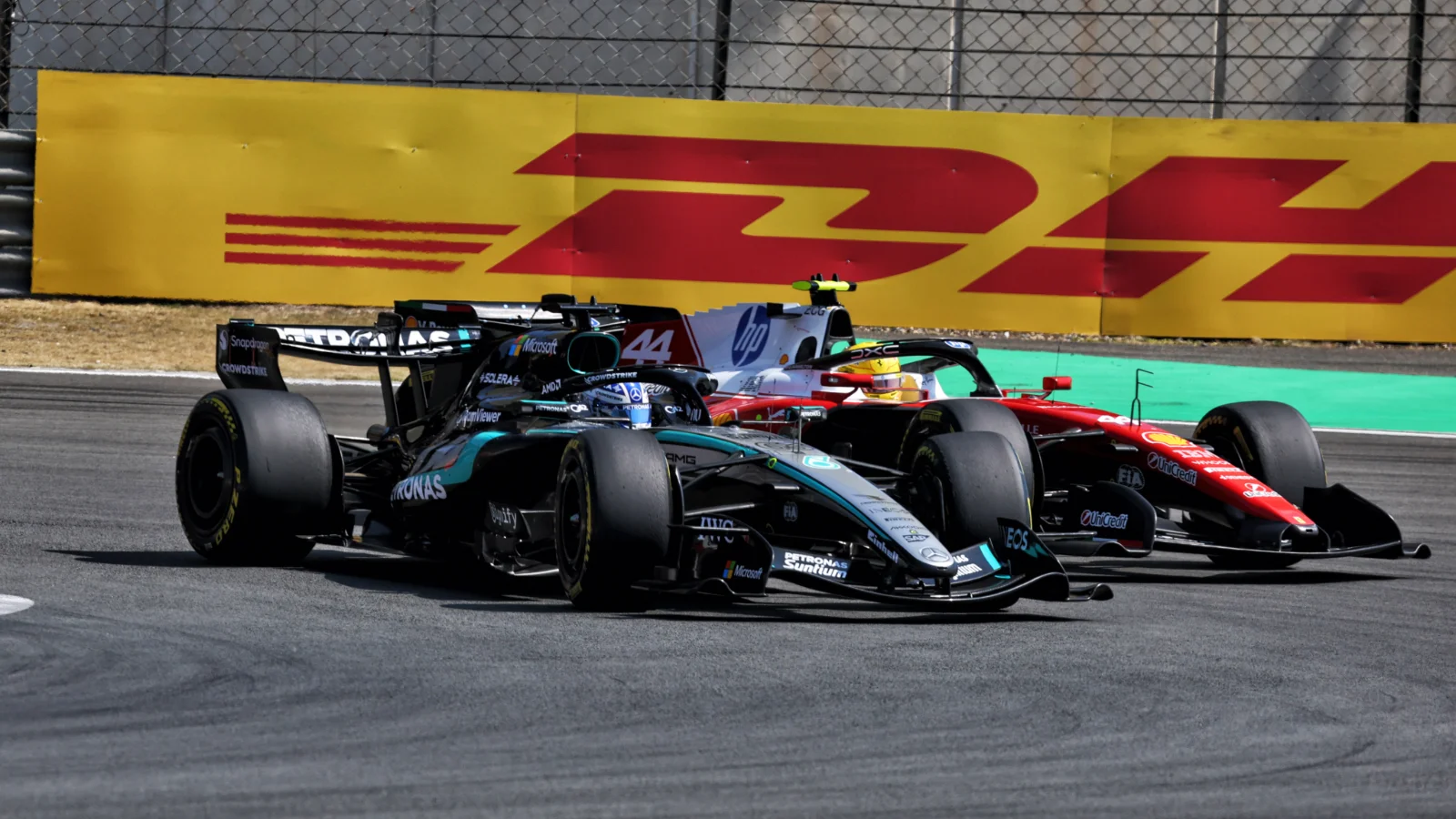 George Russell held off his old teammate Lewis Hamilton to win the F1 Chinese GP Sprint