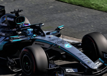 George Russell was reprimanded for a collision in the pit lane