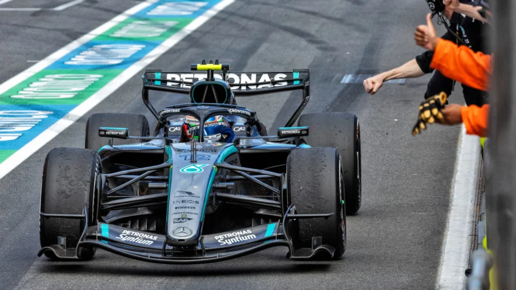 The recovery saw Kimi Antonelli finish second behind teammate George Russell, equalling his best-ever F1 result