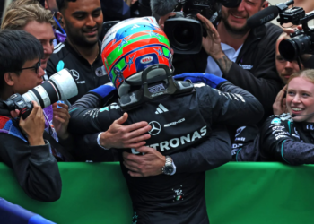 Kimi Antonelli celebrates his maiden F1 win