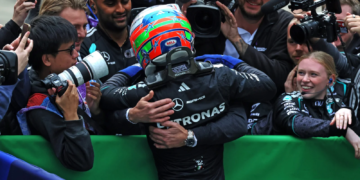 Kimi Antonelli celebrates his maiden F1 win