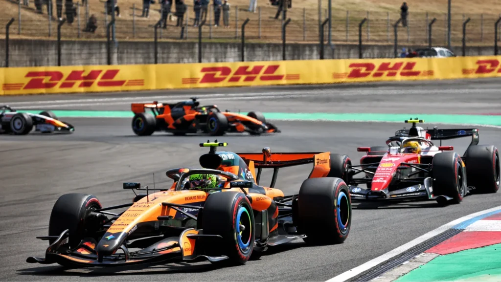 Lando Norris was briefly ahead of Lewis Hamilton in the China Sprint