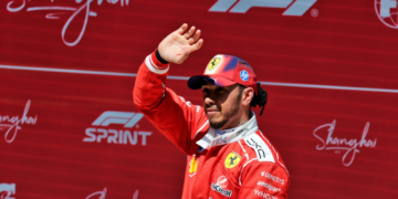 Lewis Hamilton finished third in the F1 Chinese GP Sprint Race