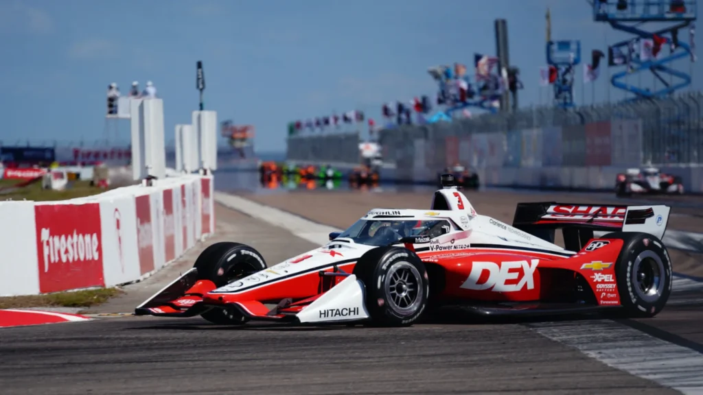 Scott McLaughlin could not find a way past Alex Palou. Image: Kevin Dejewski