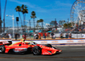 Drivers set fast laps around palm trees and city streets to set the grid. Photo: IndyCar - Paul Hurley