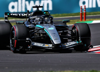 George Russell endured a challenging race for Mercedes in Suzuka