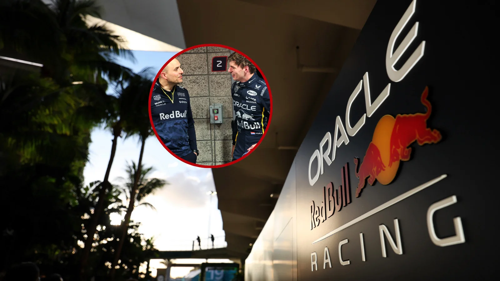 Red Bull garage during a race weekend