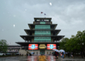 Rain fell over the speedway throughout the day on Saturday. Photo: Kevin Dejewski