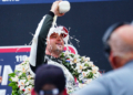 Rosenqvist was ecstatic to taste milk in victory lane. Photo: Kevin Dejewski