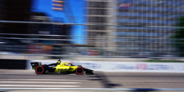Speeding through the narrow Detroit streets. Photo: Kevin Dejewski
