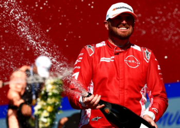 Oliver Rowland finished third at the first race of the Berlin E-Prix