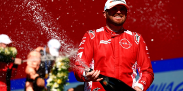Oliver Rowland finished third at the first race of the Berlin E-Prix