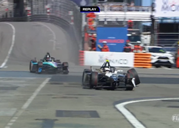Antonio Felix da Costa and Dan Ticktum collided in the late stages of Race 1 of the Monaco E-Prix