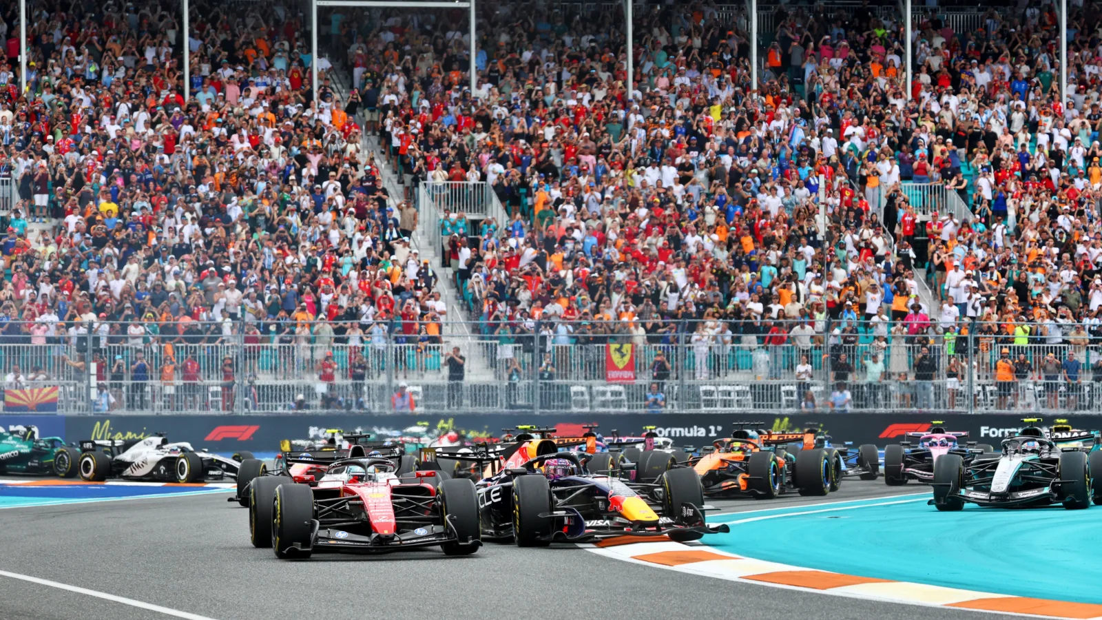 Max Verstappen somehow managed to save his car from the wall at the start