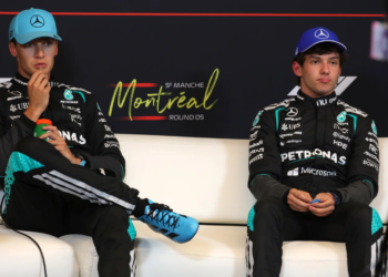 George Russell and Kimi Antonelli cut a tense atmosphere after their on-track antics in the F1 Canadian Sprint Race