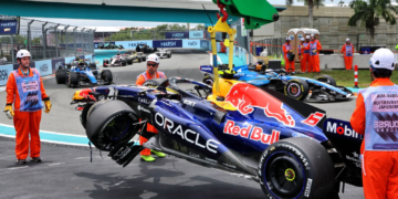 Isack Hadjar had a spectacular exit from the F1 Miami GP