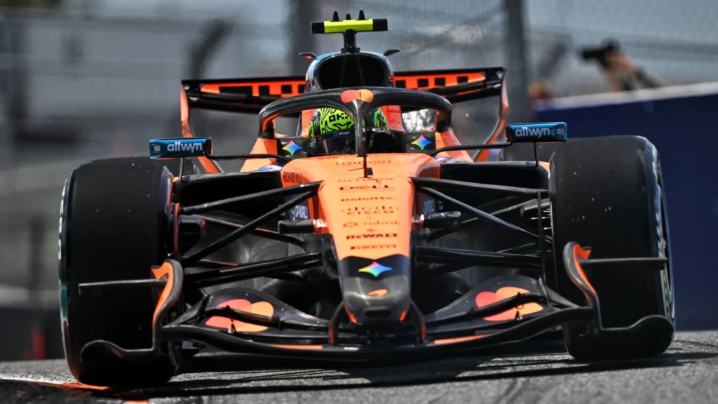 Lando Norris stormed to sprint qualifying pole position at the F1 Miami GP