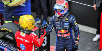 The two drivers thoroughly enjoyed their duel