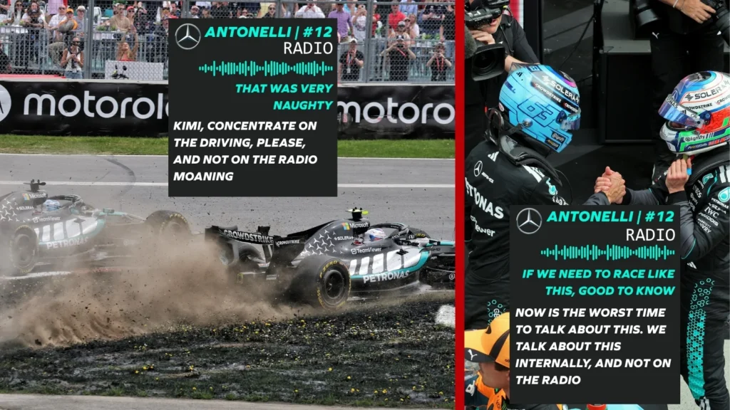 Things got terse behind the wheel and on the pit wall for Mercedes during the F1 Sprint Race in Canada