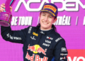 Alisha Palmowski on the podium in Montreal. Photo: F1 Academy via X