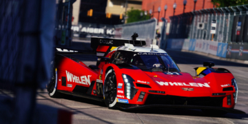 Cadillac’s Earl Bamber on IMSA pole in Detroit