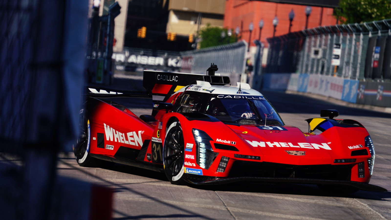 Cadillac’s Earl Bamber on IMSA pole in Detroit
