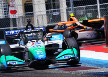 Rahal found himself in many side by side battles all day. Photo: Kevin Dejewski