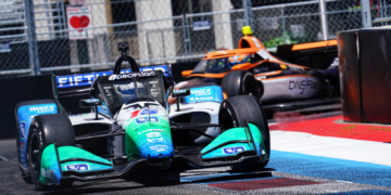 Rahal found himself in many side by side battles all day. Photo: Kevin Dejewski