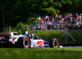 Rahal drives through Canada Corner, the site of the incident. Photo: Kevin Dejewski
