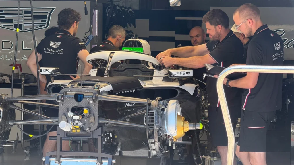 Cadillac has brought changes to its sidepods and floor which it hopes will help Valtteri Bottas and Sergio Perez move up the grid. Image: Jack Oliver Smith
