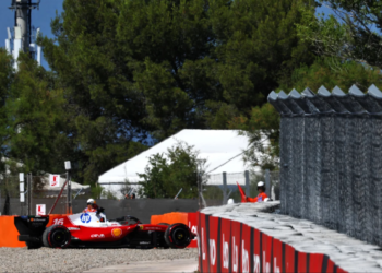 Charles Leclerc crashed out in Q3 in Barcelona