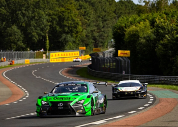 87 UMBRARESCU Petru (rou), SCHMID Clemens (aut), LOPEZ José María (arg), Akkodis ASP Team, Lexus RC F LMGT3 #87, LM GT3, action during the 24 Hours of Le Mans 2026, 3rd round of the 2026 FIA World Endurance Championship, on June 13, 2026 on the Circuit des 24 Heures du Mans in Le Mans, France - Photo Julien Delfosse / DPPI