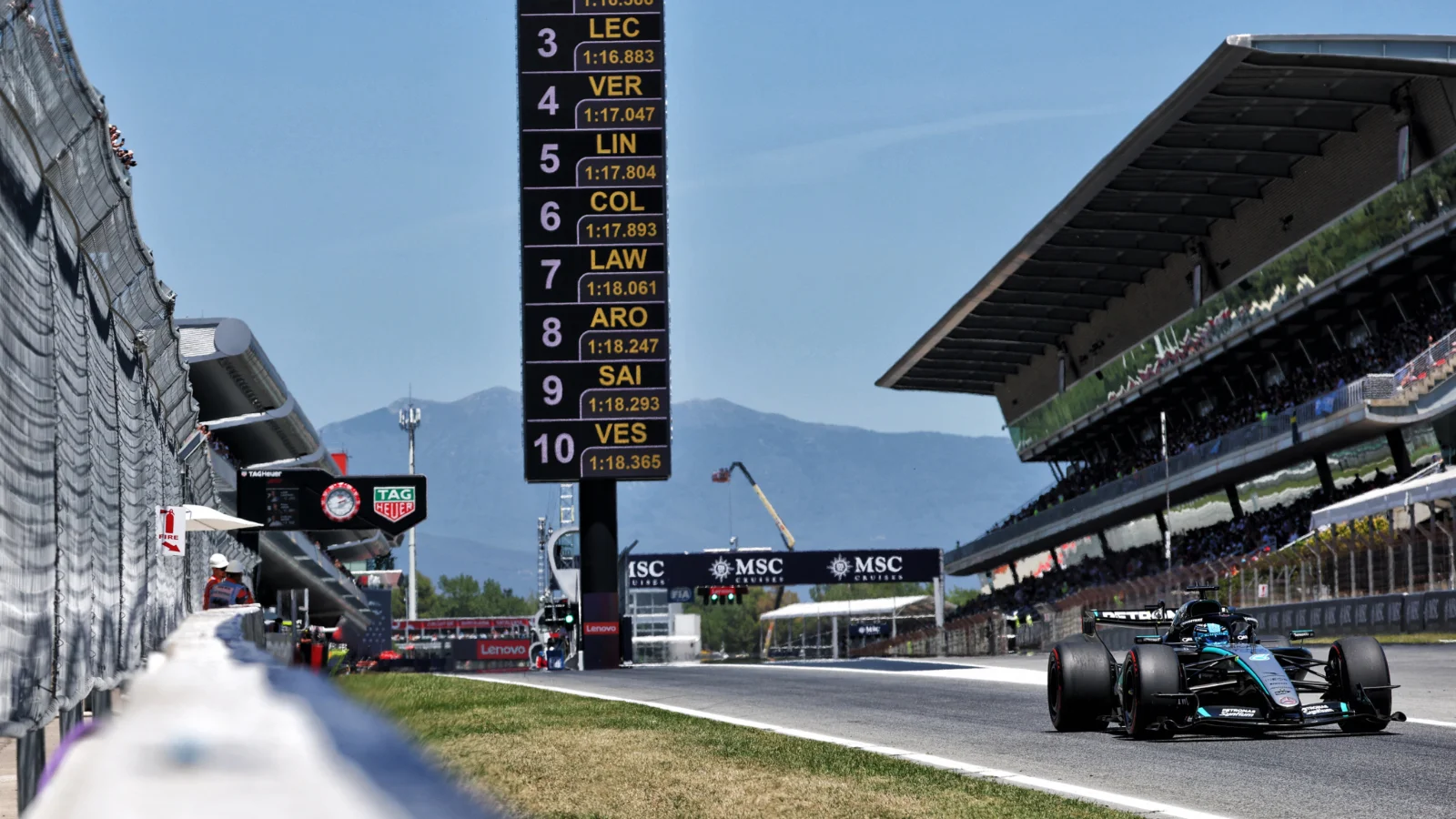 McLaren junior impresses as George Russell tops FP1 for F1 Barcelona GP