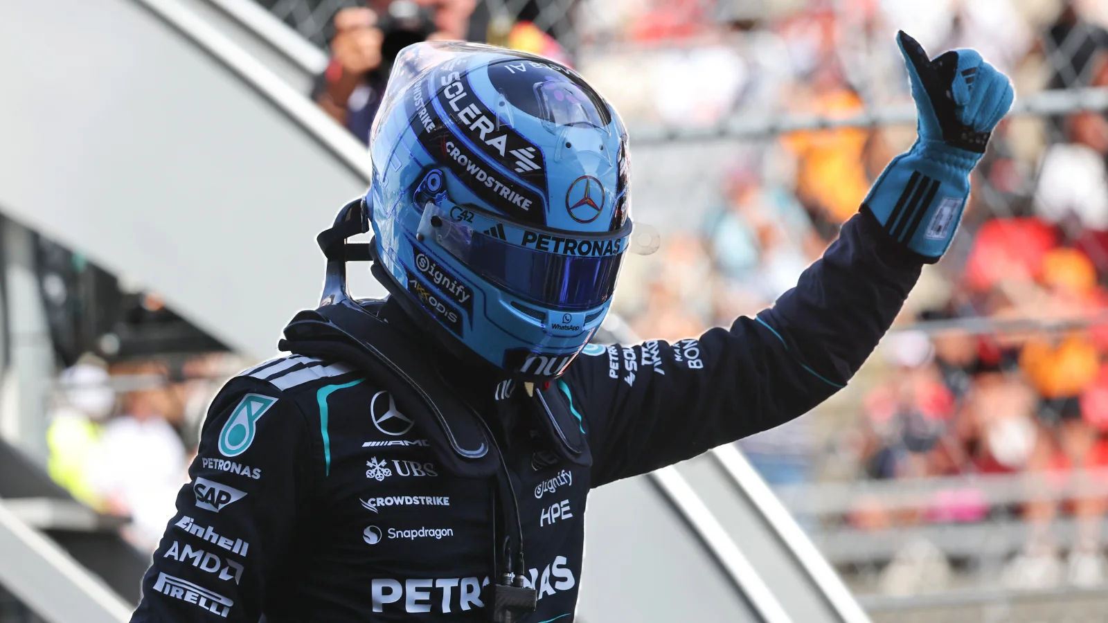 George Russell emerged victorious in the battle for pole position