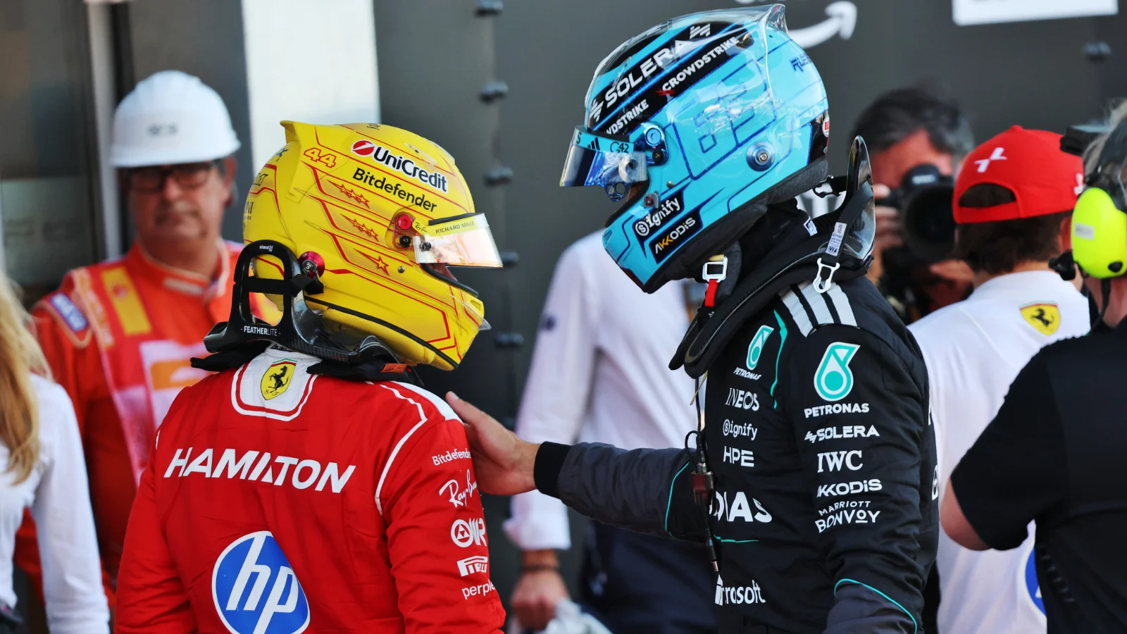 George Russell expects a challenge from Lewis Hamilton in Barcelona