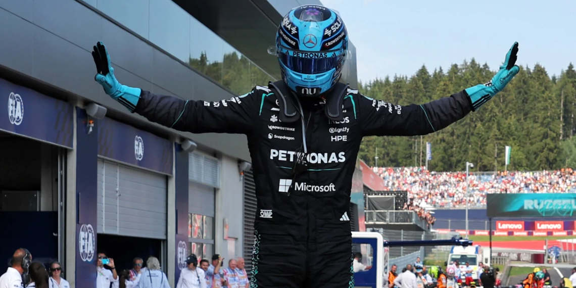 The pose is back: George Russell wins the Austrian GP
