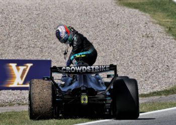 Kimi Antonelli retired in the closing stages at Barcelona