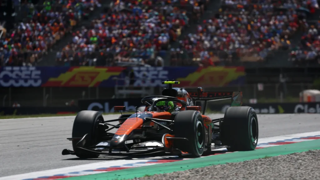 Lando Norris finished third in Barcelona 