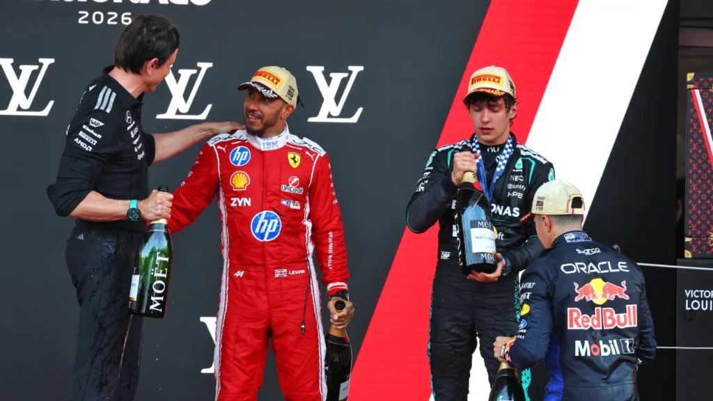 Lewis Hamilton celebrates his Monaco GP podium finish with 'old family' Mercedes