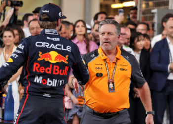 Max Verstappen and Zak Brown shook hands after the F1 2025 finale, but rumours suggest they might on a deal to race for McLaren