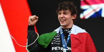 Race winner Andrea Kimi Antonelli (ITA) Mercedes AMG Formula One Team celebrates on the podium. 07.06.2026. Formula 1 World Championship, Rd 6, Monaco Grand Prix, Monte Carlo, Monaco, Race Day.