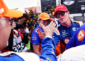 Dixon celebrates his 2025 Mid-Ohio win with his team. Photo: Kevin Dejewski