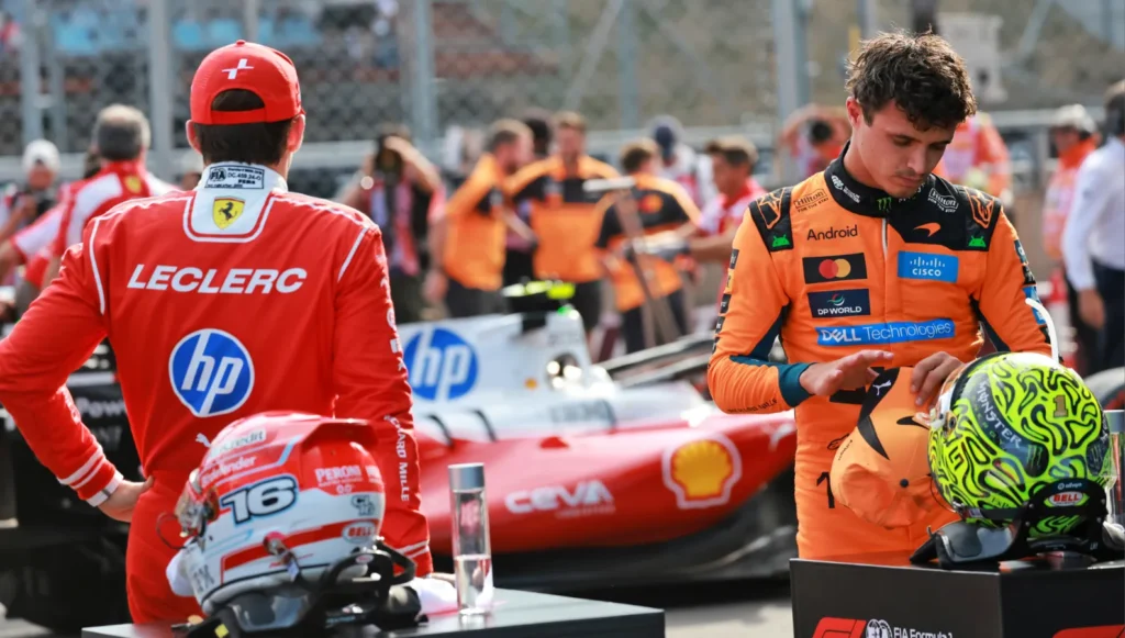 Leclerc expects tough competition from pole-sitter Norris and the Mercedes on Sunday