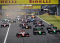 (L to R): Dino Beganovic (SWE) Prema Racing and Nikita Bedrin (ITA) AIX Racing at the start of the race. 20.07.2024. FIA Formula 3 Championship, Rd 8, Sprint Race, Budapest, Hungary, Saturday.