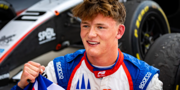 Race winner Freddie Slater (GBR) Trident celebrates in parc ferme. 26.07.2026. FIA Formula 3 Championship, Rd 7, Feature Race, Budapest, Hungary, Sunday.