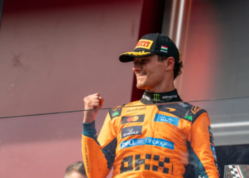 Lando Norris recorded his first win as reigning World Champion in Hungary. Image: Daniel Gonzalez