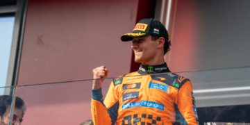 Lando Norris recorded his first win as reigning World Champion in Hungary. Image: Daniel Gonzalez