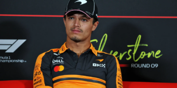 Lando Norris (GBR) McLaren F1 Team in the FIA Press Conference. 02.07.2026. Formula 1 World Championship, Rd 9, British Grand Prix, Silverstone, England, Preparation Day.
