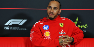 Lewis Hamilton (GBR) Scuderia Ferrari in the FIA Press Conference. 02.07.2026. Formula 1 World Championship, Rd 9, British Grand Prix, Silverstone, England, Preparation Day.