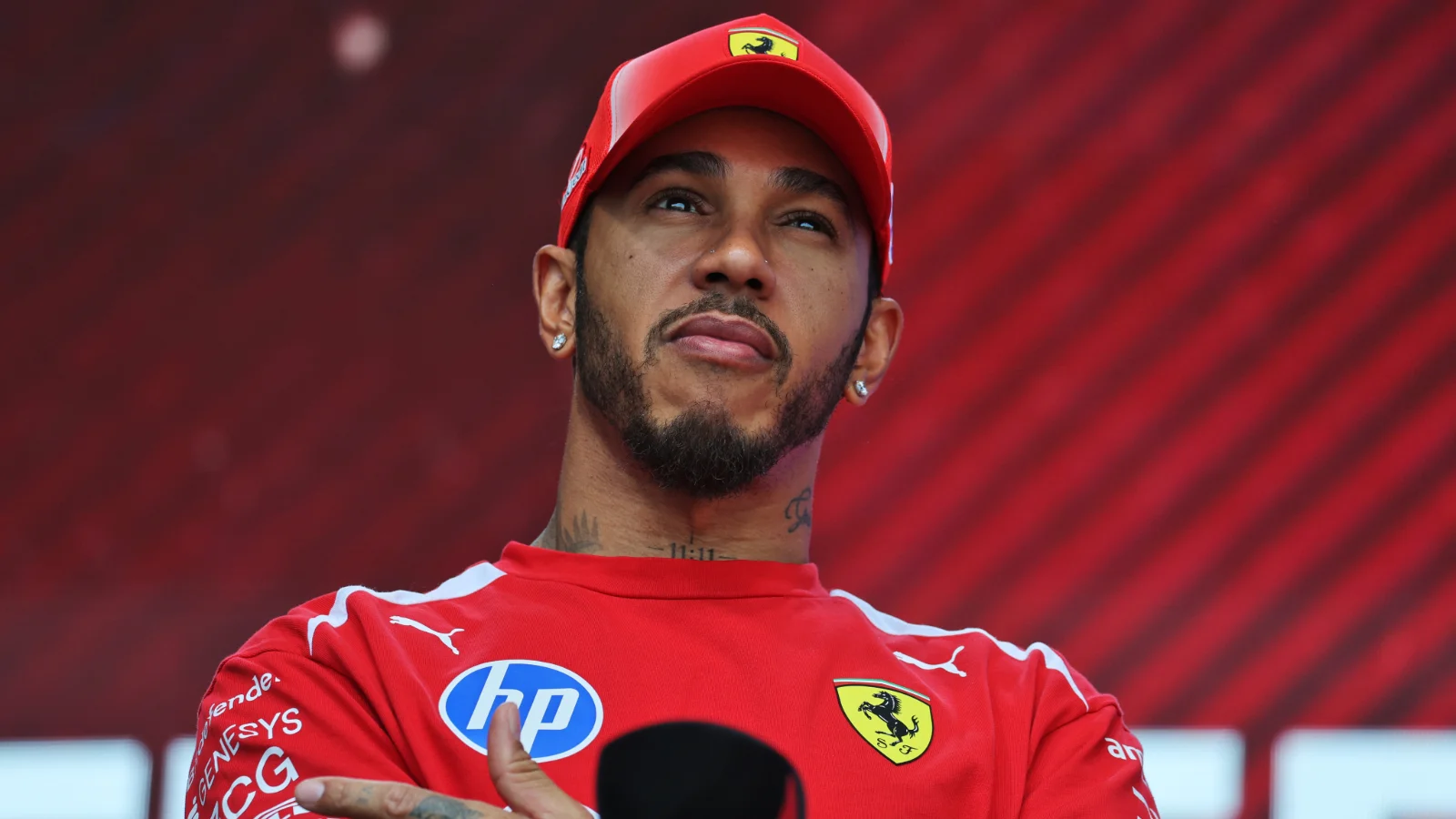 Lewis Hamilton (GBR) Scuderia Ferrari on the FanZone Stage. 25.07.2026. Formula 1 World Championship, Rd 11, Hungarian Grand Prix, Budapest, Hungary, Qualifying Day.